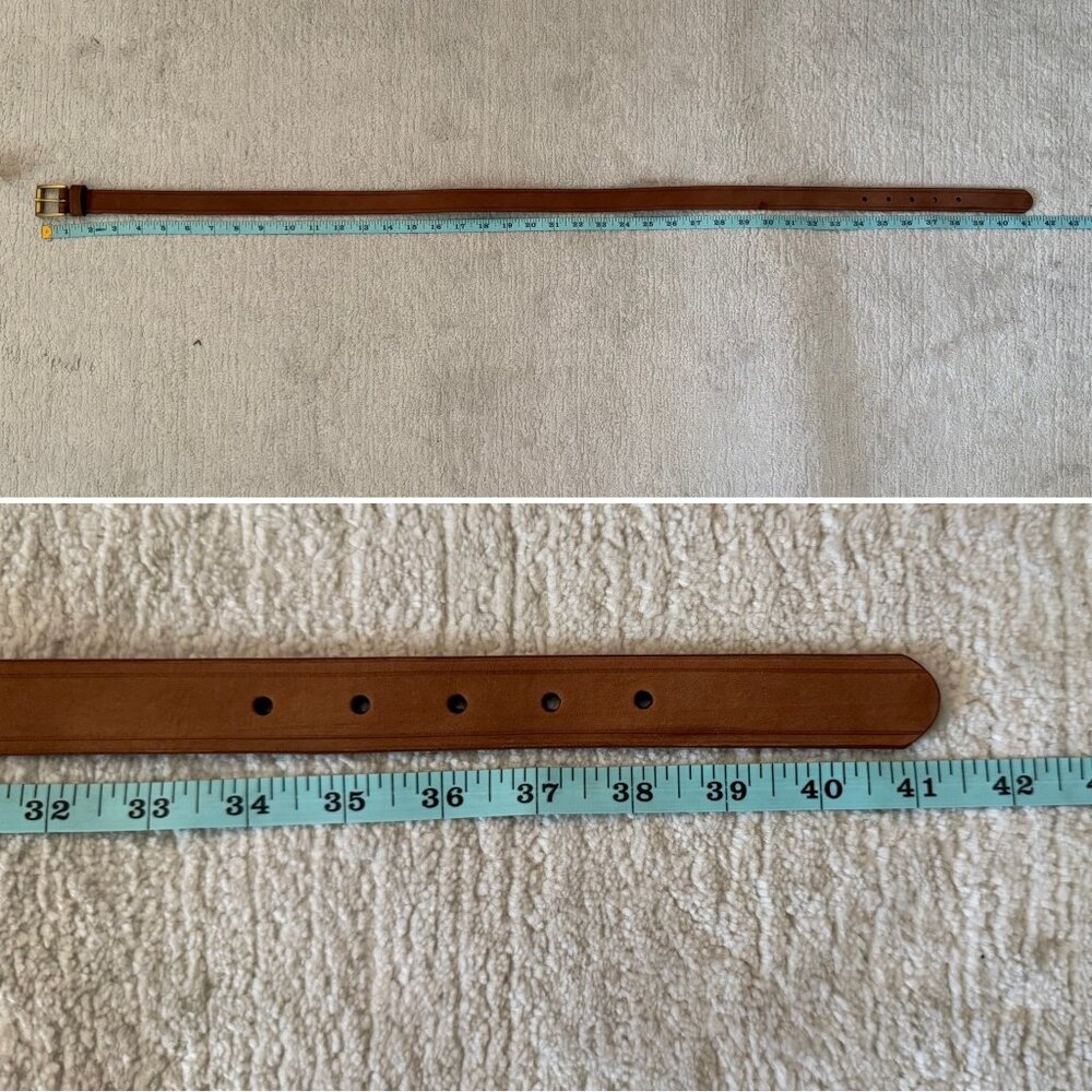 Vintage Liz Claiborne Brown Leather Belt Brass Buckle Size 1 Small Retro - Picture 4 of 7